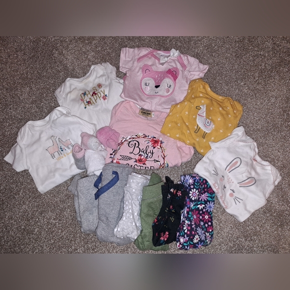 Gerber Kids Clothing Set - Pink, White, Yellow - Picture 1 of 7